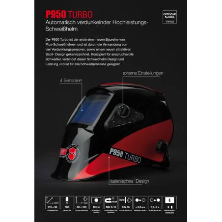 Casco de soldadura solar automático Sacit 950 Turbo original con máscara de soldadura