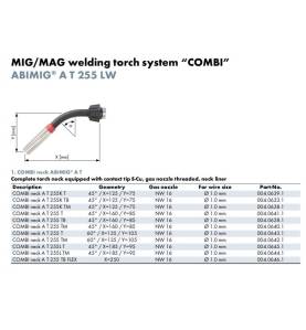 Brennerhals COMBI-Hals, ABIMIG AT 255 T8, komplett, 1.0 mm, NW16,  (gasgekühlt) - 004.0645.1 -  - 4036584744821 - 46,83 € - 