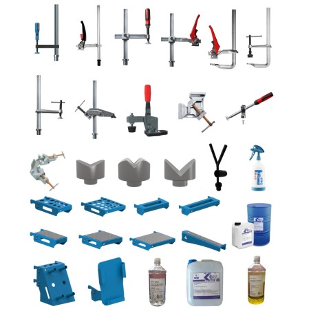 Zusatzausstattung für Schweisstische, Schraubzwingen - Vertikale Klemmen, Winkel Schweisszwingen, Hebelzwingen, uvm. - GPPH -