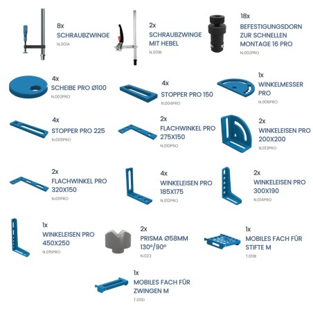WERKZEUGSATZ PRO NR.3 - FÜR SCHWEISSTISCHE - MIT 58 ELEMENTEN - WS_PRO3 - - - 3.679,60 € -