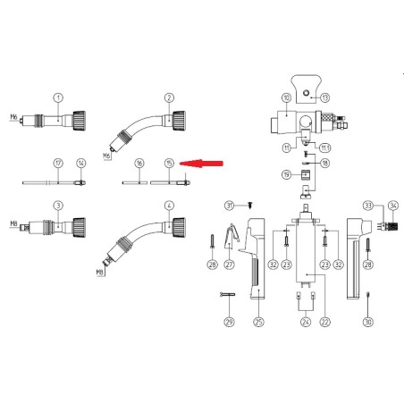Abicor Binzel Drahtförderrohr 60mm für PP 24 D/26 D/36 D - 081.0016 - 081.0016 - - - 18,17 € -