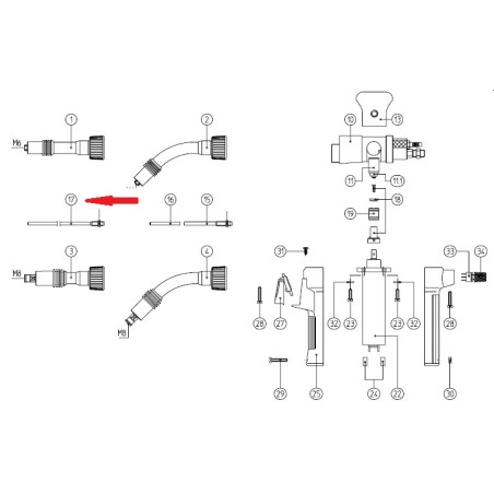 Abicor Binzel Drahtförderrohr 148mm für PP 24 D/26 D/36 D - 081.0017 - 081.0017 - - - 41,88 € -