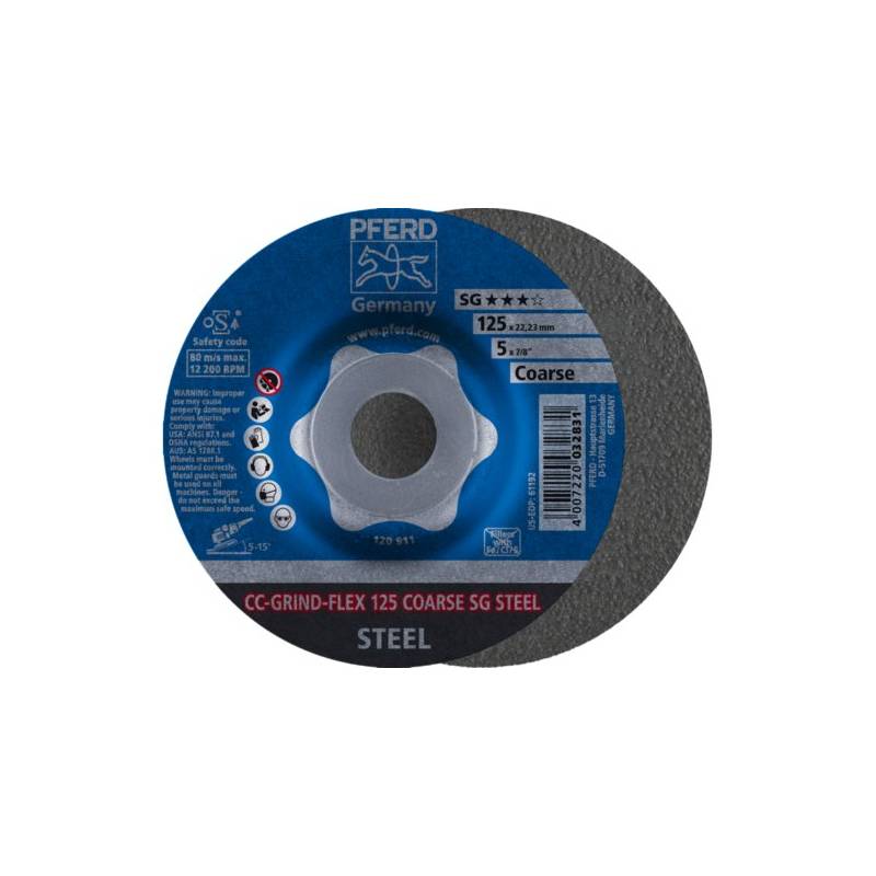 Disco de desbaste CC-GRIND-FLEX 125 COARSE SG STEEL (1 pieza) Disco de desbaste CC-GRIND-FLEX 125 COARSE SG STEEL (1 pieza)