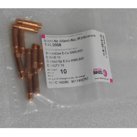 Boquilla de corriente E-Cu M6 x 25, Ø 0,6 mm, Abicor Binzel - 140.0008 - 140.0008-1 - - 4036584064684 - 0,86 € -
