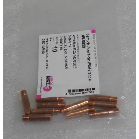 Boquilla de corriente E-Cu M6 x 25, Ø 0,8 mm, Abicor Binzel - 140.0059 - 140.0059-1 - - 4036584031761 - 0,98 € -