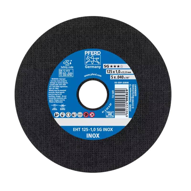 Disco de corte PFERD EHT 125-1.0 SG INOX - 61341116 Disco de corte PFERD EHT 125-1.0 SG INOX - 61341116