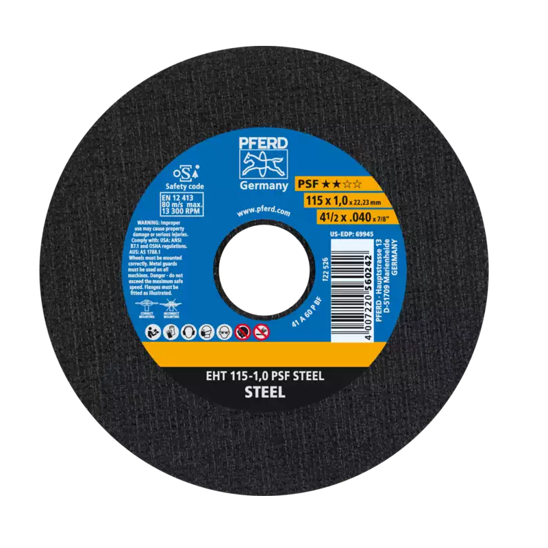 Disco de corte PFERD EHT 115-1.0 PSF ACERO - 61730010