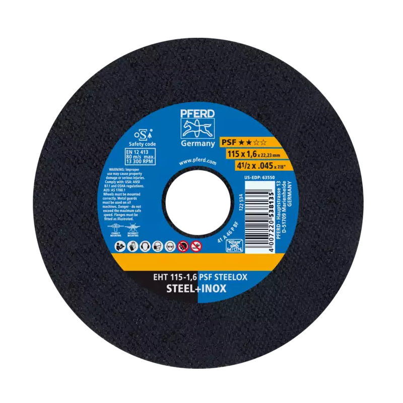 Disco de corte Pferd EHT 115-1.6 PSF Steelox - 61730121
