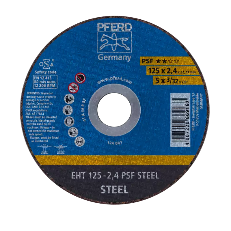 Disco de corte PFERD EHT 125 -2,4 PSF ACERO - 61719026