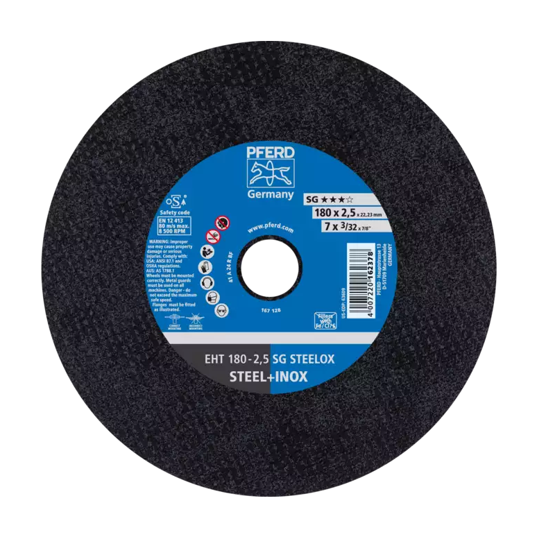 Disco de corte PFERD EHT 180-2.5 SG STEELOX - 61326422 Disco de corte PFERD EHT 180-2.5 SG STEELOX - 61326422