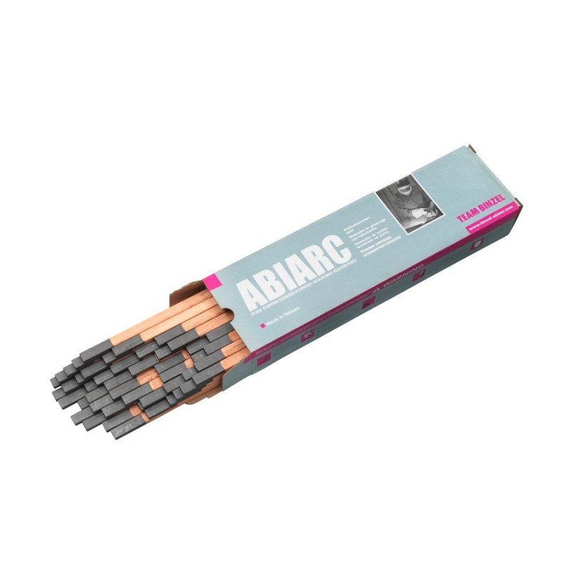 Electrodo de carbono Abiarc DC plano Ø 10,0 x 5 x 355 mm, (50 piezas) - 515.0025