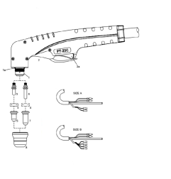 Plasma Handschneidbrenner PT-25C. 4 m Anschluss A mit Koaxial Kabel. für CEA®/Cemont®/Flama®/Helvi®/Sincosald®/WTL® - 140.0125 -