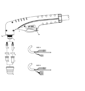 Plasma Handschneidbrenner PT-25C. 4 m Anschluss A mit Koaxial Kabel. für CEA®/Cemont®/Flama®/Helvi®/Sincosald®/WTL® - 140.0125 -