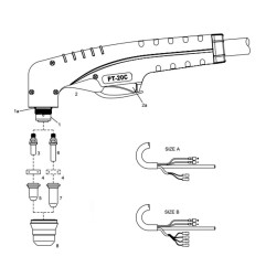 Plasma Handschneidbrenner PT-20C. 4 m Anschluss A mit Koaxial Kabel. passend für Cemont®/Helvi®/Sincosald®/WTL® - 140.0122 - -