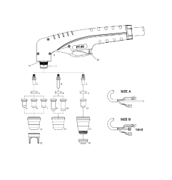 PLASMA HANDSCHNEIDBRENNER PT-40. 4 m Anschluss A mit Koaxial Kabel. für Cea®/Helvi®/Sincosald®/WTL®/Flama®/Cemont® - 140.0240 -