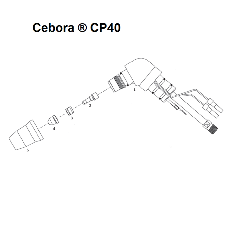 Boquilla de plasma ø 0,7 corta para Cebora® CP40 - (1290) Réplica