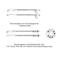 Antorcha de plasma manual P70. 6m (conexión de 1/8") adecuada para réplica Cebora P 35 HF / P 50 - (1564)
