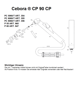 Handbrennerkopf passend für Cebora ® CP 90 - CP 91 - (1358) Nachbau - 104.1590 -  -  - 177,14 € - 