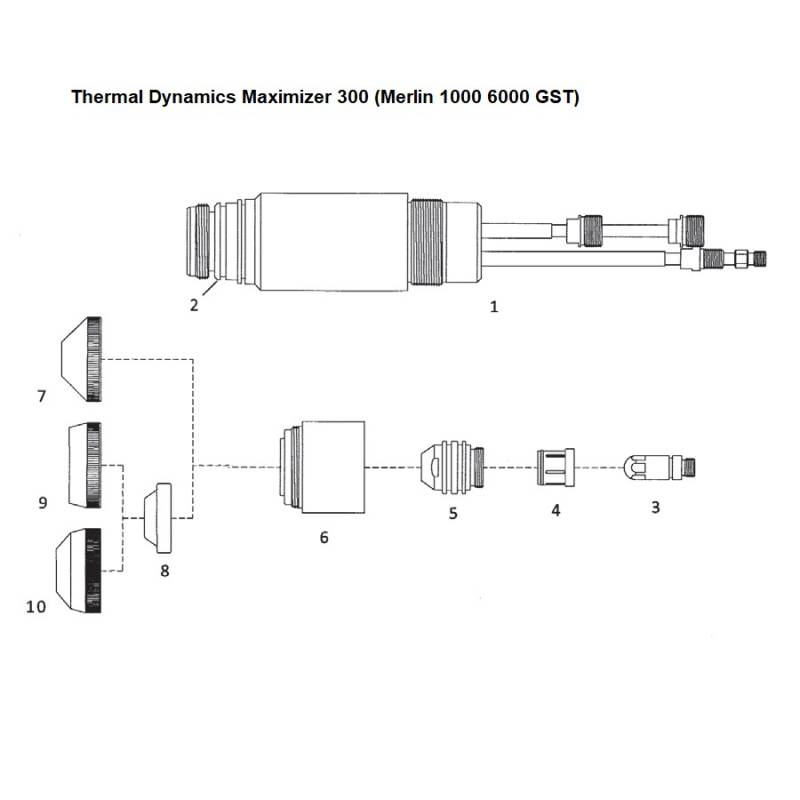 Tapa protectora 50A - Thermal Dynamics Maximizer 300 para Merlin 1000 - 6000 GST - (20-1003) - Réplica