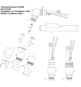 Brennerrohr - Thermal Dynamics - Pak Master Cut Master - PCH 60/75/76/80 - (9-5637E) Nachbau - 900.9553 -  -  - 81,27 € - 