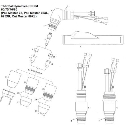 Düse ø 1.17 - .046 - 55A Schneiden - Thermal Dynamics - Pak Master Cut Master - PCH 60/75/76/80 - (8-7543) Nachbau - 165.5326 -