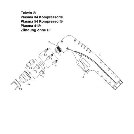 Elektrode Hafnium. lang - Telwin - Plasma 34 / 41 / 54  - (802428) Nachbau - 140.2540 -  -  - 3,34 € - 