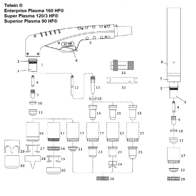 Tapa de protección de contactos para Telwin Enterprise Plasma 160 HF/Super Plasma 120/3 HF/Superior Plasma 90 HF - réplica
