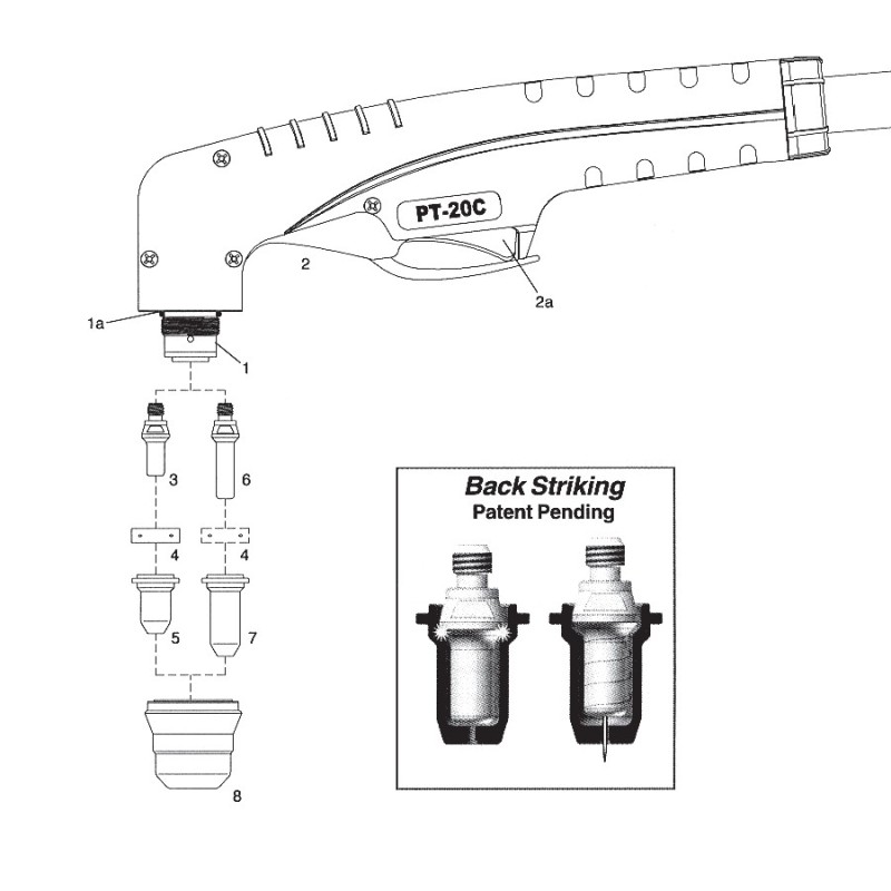 Cabezal de antorcha manual PT20C. 70° - Cea® / Helvi® / Sincosald® / WTL® / Flama® / Cemont®