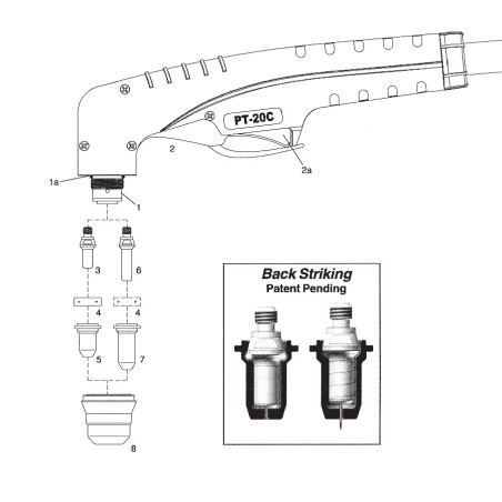 Schneiddüse lang ø 0.65 mm (10-20A) PT20C / PT25C / PT40 / PT60. Cea® / Helvi® / Sincosald® / WTL® / Flama® / Cemont® - 140.6043