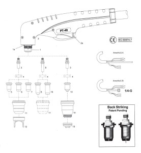 Schneiddüse lang ø 0.80 mm (20-30A) PT20C / PT25C / PT40 / PT60. Cea® / Helvi® / Sincosald® / WTL® / Flama® / Cemont® - 140.6044