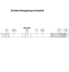 Binzel - Schlauch Kupplung komplett-Set für TIG Welding Torch, 18/20 / ABIPLAS WELD 100 W - 400.0391 - - 4036584055972 - 30,42