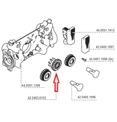 Fronius Antriebszahnrad isoliert für 4-Rollenantrieb (TransSteel 2500, 2700, 3000, 3500, 5000), (TPS 270i, 320i, 400i, 500i) - 4
