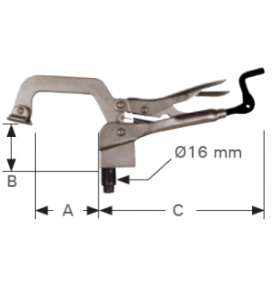 BuildPro Inserta C-clamp montaje en mesa, proyección 75 mm, máx. capacidad 100mm, rosca M8 - PT09K - PT09K - - - 25,54 € -