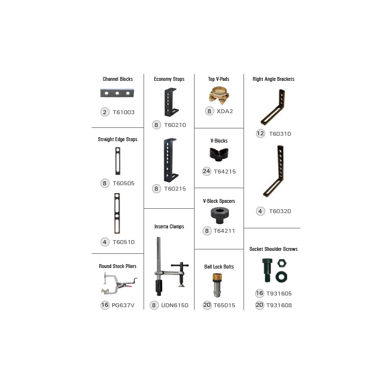 BuildPro TMK637 - Kit de fijación modular BuildPro de 166 piezas