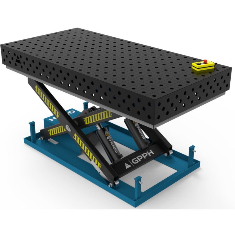 Mesa de soldadura elevadora GPPH con sistema de elevación hidráulico (varias dimensiones) Mesa de soldadura elevadora GPPH con sistema de elevación hidráulico (varias dimensiones)