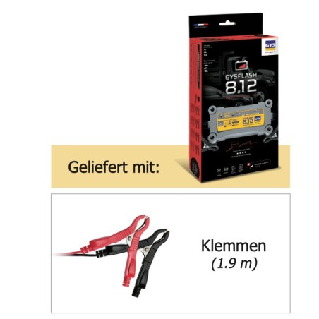 GYS GYSFLASH 8.12 - Cargador de batería automático 12V mantenimiento de carga