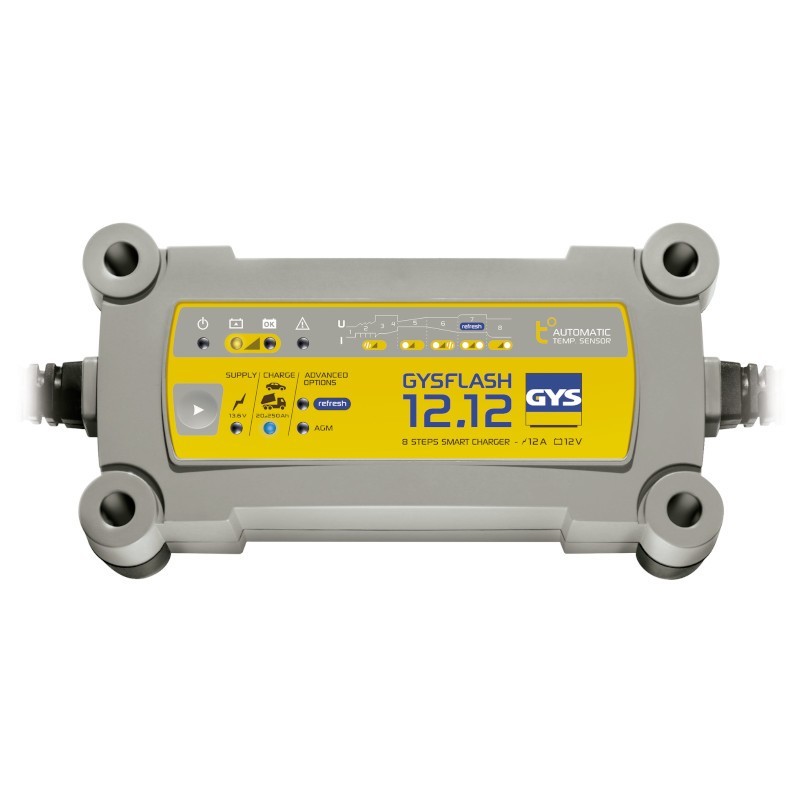 GYS GYSFLASH 12.12 - Cargador de batería automático 12V 12A