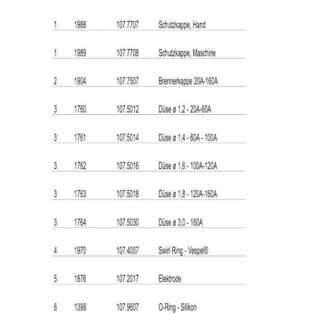 Boquilla de plasma 3,0 mm, 160 A, Cebora CP161, Ref.No. 1764, réplica