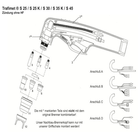 Plasma Handschneidbrenner PT40, 6m mit ZA 4 Pins - 140.0129 - - - 437,84 € -