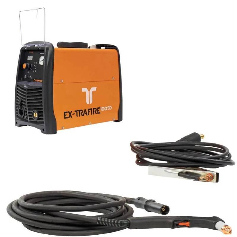 Plasmaschneidgerät EX‐TRAFIRE 100 SD (30-100A) 400 V 3-PH, CE plus Hand System/FHT‐EX105H Torch 15m/H Starter Kit Plasmaschneidgerät EX‐TRAFIRE 100 SD (30-100A) 400 V 3-PH, CE plus Hand System/FHT‐EX105H Torch 15m/H Starter Kit
