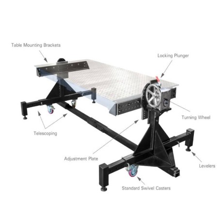 Posicionador giratorio-pivotante para mesa de soldadura BuildPro, 1.950 x 1.250 mm