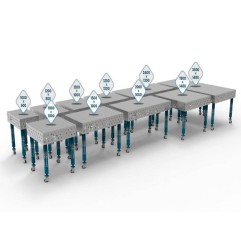 EDELSTAHL SCHWEISSTISCHE (MODELL PRO INOX) AUF ROLLEN, FI28, GITTER 100x100mm - VERSCHIEDENE GRÖSSEN - GPPH - Edelpro_2 - - -