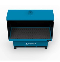 Estación de rectificado y soldadura GPPH, fi28mm, rejilla 100x100mm, 1870x770mm --Variante--Sockel mit Absaugung von oben