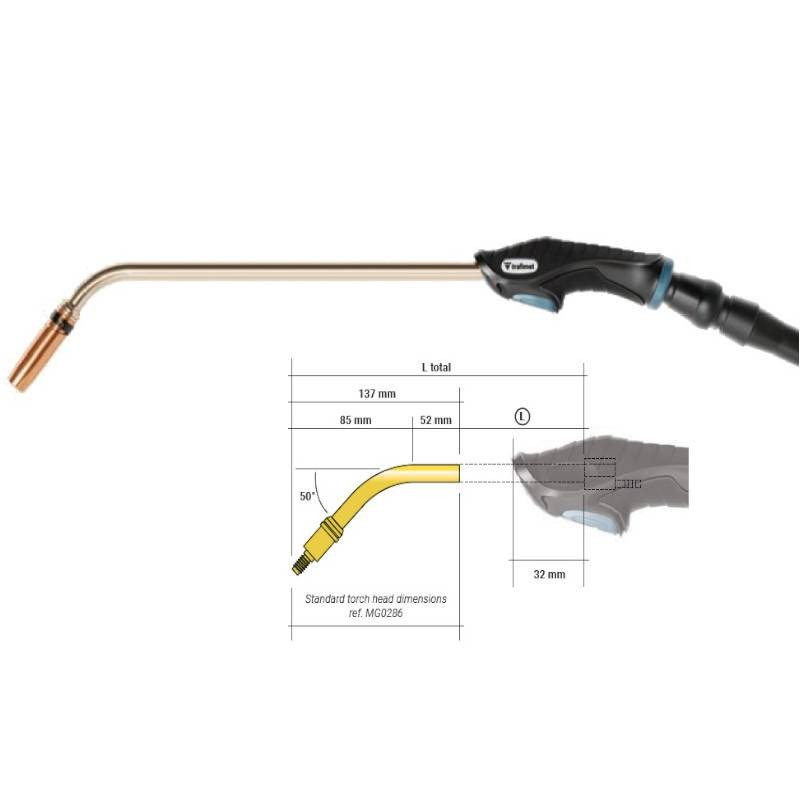 Quemador Trafimet de cuello Ergoplus 500 L.+100 - MG0282-10 Quemador Trafimet de cuello Ergoplus 500 L.+100 - MG0282-10
