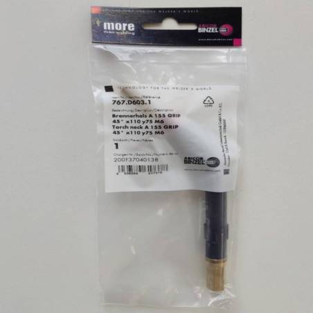 Cuello de antorcha Abimig A 155 Grip, curvado a 45° - Original Binzel - 767.D603.1