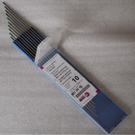Electrodo de tungsteno WP, verde, 10 piezas, 1,0-4,0x175 mm - Abicor Binzel - 700.0003.10-1 - - - 15,11 € -