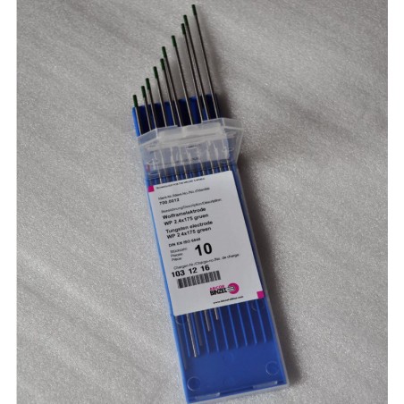 Electrodo de tungsteno WP, verde, 10 piezas, 1,0-4,0x175 mm - Abicor Binzel - 700.0003.10-1 - - - 15,11 € -