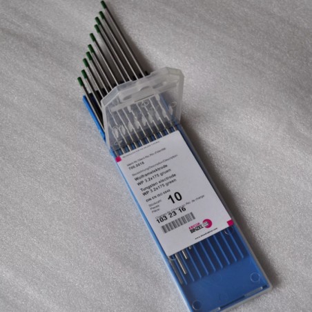 Electrodo de tungsteno WP, verde, 10 piezas, 1,0-4,0x175 mm - Abicor Binzel - 700.0003.10-1 - - - 15,11 € -