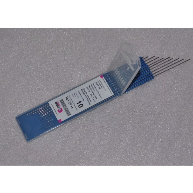 Electrodo de tungsteno WCe20 gris, 10 piezas, 1,0-4,0 mm x 175 mm - Abicor Binzel