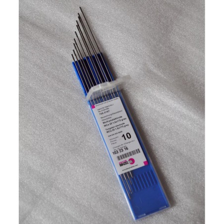 Electrodo de lobo WCe20 gris, 10 piezas, 1,0-4,0 mm x 175 mm - Abicor Binzel - 700.0166-10 - - - 16,75 € -